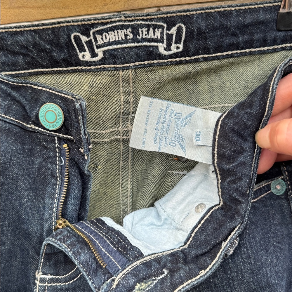 Robin's Jean Dark Blue Straight Leg Jeans - Picture 6 of 7
